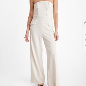 Express White Wide Leg Jumpsuit